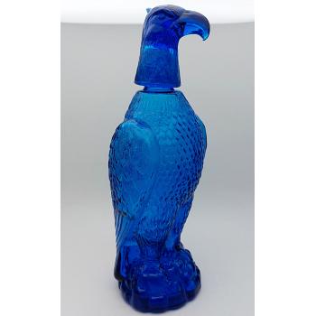 Vintage Italian Eagle Blue Glass Decanter Bottle (#59572) 1