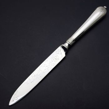 Sterling Silver Queen Anne Pattern Fruit Dessert Cutlery Knife 1906 Antique (#59821) 1