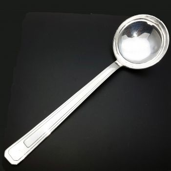 Couverts Dixi Paris Art Deco Heavyweight Soup Ladle Silver Plated Vintage (#60203) 1