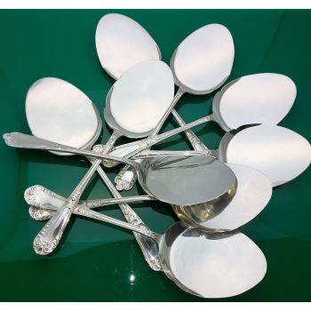 9x La Regence Pattern Large Pudding Servers - Silver Plated Slight A/f Epns (#60431) 1