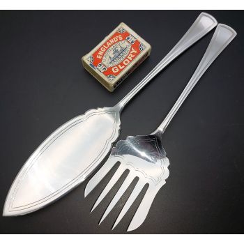 Pair Of Art Deco Period Servers - Silver Plated Glasgow 1932 Vintage (#60668) 1