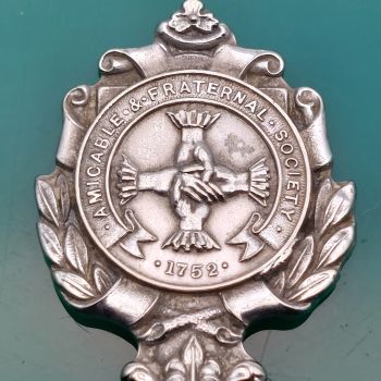Amicable & Fraternal Society Silver Plated Spoon Antique (#60859) 1