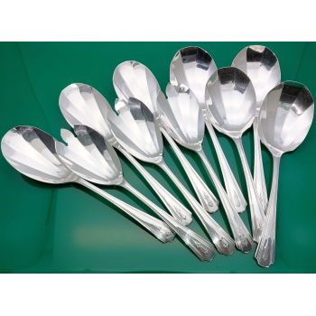 Dorchester Plate 10x Large Serving Spoons Forks Servers Silver Plated Vintage (#61084) 1