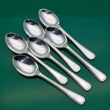 Bead Pattern Set Of 6x Coffee Spoons Silver Plated Epns A1 Sheffield Vintage (#61113) 1