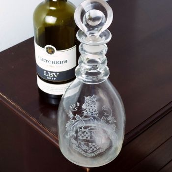 Georgian Triple Ring Crested Blown Glass Decanter Mackaness Family Interest (#61205) 1