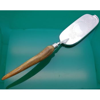 Stag Horn Antler Handled Table Crumb Tray Silver Plated Sheffield 1911 Antique (#61218) 1