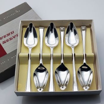 Priestley & Moore Coniston Harley Pattern Set Of 6 Grapefruit Spoons Boxed (#61364) 1