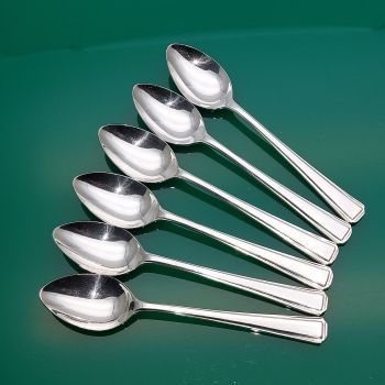 6x Coniston / Harley Pattern Coffee Spoons Epns Silver Plated Vintage (#61381) 1