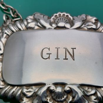 Sterling Silver Gin Decanter Label S.j.rose London 1962 (#61529) 1
