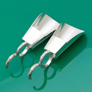 Pair Of 800 Silver Sugar Shovels - Italian - Vintage (#61541) 1