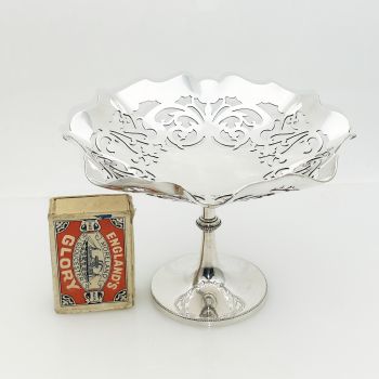 Silver Plated Small Pedestalled Tazza Dish Sheffield (#61595) 1