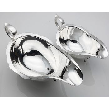 Graduating Size Gravy Sauce Boats Silver Plated Copper Bros Vintage (#61615) 1