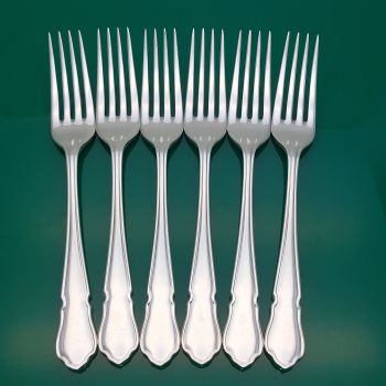 Dubarry Pattern - Set Of 6 Side / Dessert Forks Epns A1 Sheffield Vintage (#61646) 1