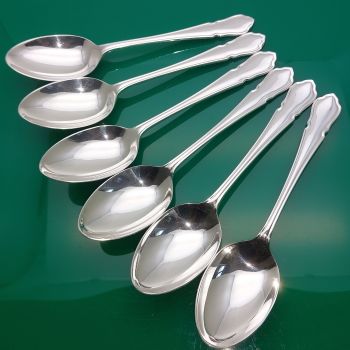 Dubarry Pattern - Set Of 6  Dessert Spoons Epns A1 Sheffield Vintage (#61648) 1