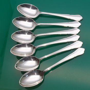 Dubarry Pattern - Set Of 6 Coffee Spoons Cooper Bros Sheffield Vintage (#61651) 1