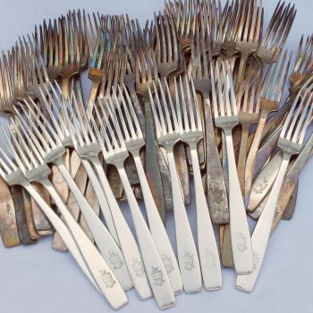 111x Elkington Durham Silver Plated Dinner Forks 1960's Vintage (#61741) 1