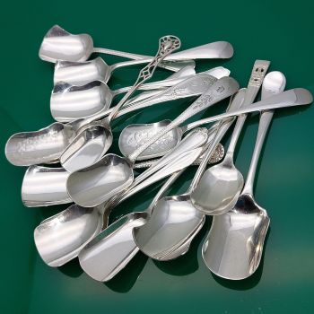 Bulk Lot Of 15 Sugar Shovels - Antique & Vintage Silver Plated / Ns (#61755) 1