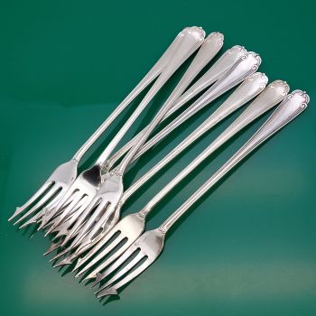 8x Matching Pattern Pickle Forks - Silver Plated - Antique Surrey Plate Etc (#61764) 1