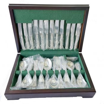 Queens Pattern - 44 Piece Silver Plated Canteen Hugh Foulerton Cutlery Vintage (#61772) 1