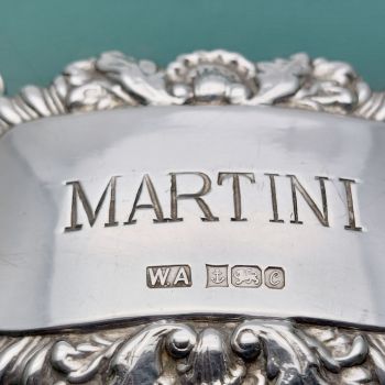 Sterling Silver Martini Decanter Ticket Bottle Label Birmingham 1977 (#61790) 1