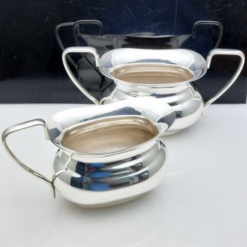 Viners Of Sheffield Silver Plated Sugar Bowl & Matching Jug - Vintage (#61812) 1