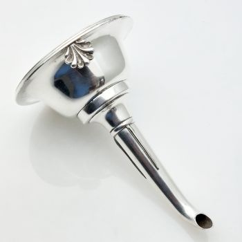 Antique Wine Bottle Funnel - Silver Plated - C.19th (#61825) 1
