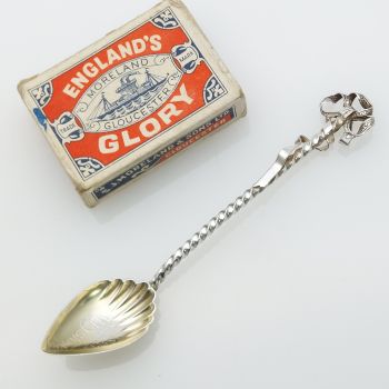 Pretty Sterling Silver Demitasse Spoon Hays City Kansas Antique (#61851) 1
