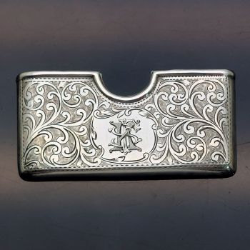 Ornately Chased Sterling Silver Calling Card Case Antique Birmingham (#61858) 1