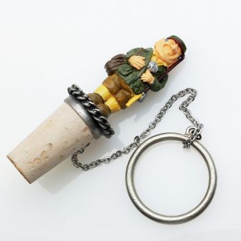 Vintage Painted Metal Fishing Angling Angler Bottle Stopper Fisherman (#61863) 1