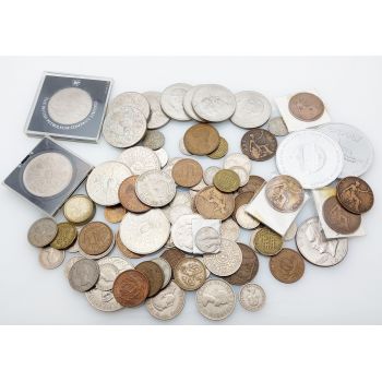 Bulk Lot Of Coins Commemorative Crowns & Tokens Etc Mainly Uk (#61871) 1