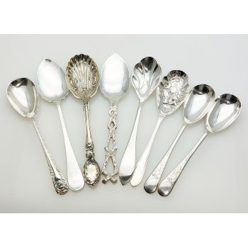 8x Silver Plated Jam Spoons - Antique & Vintage (#61881) 1