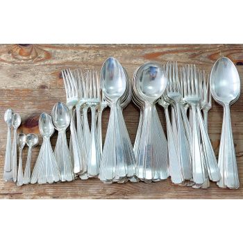 Art Deco 71pc Silver Plated Gladwin Embassy Spoons Forks Epns 1937 Vintage (#61900) 1