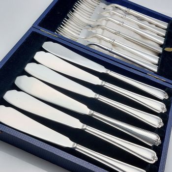 Jesmond Pattern - Set Of Fish Eaters - Silver Plated Epns A1 - Vintage (#61911) 1