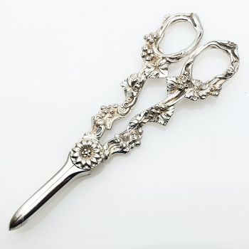 Antique Grape Scissors / Shears - Silver Plated - Vines (#61915) 1