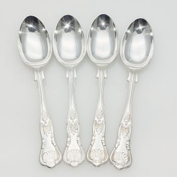 Kings Pattern 4x Tea Spoons Epns Silver Plated Vintage (#61923) 1