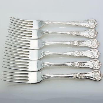 Kings Pattern 6x Dinner Forks Epns A1 Silver Plated Vintage (#61929) 1