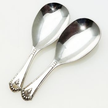 Pair Of Caddy Spoons -  Cooper Bros - Silver Plated Epns - Vintage (#61938) 1