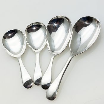 4x Tea Caddy Spoons - G. Dawson Bradford - Old English Epns Silver Plated (#61944) 1