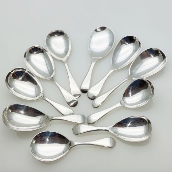 10x Tea Caddy Spoons Silver Plated Epns / Ns Old English Pattern Etc (#61953) 1