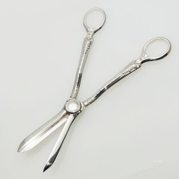 Antique Ornate Grape Scissors / Shears - Silver Plated - Sheffield (#61959) 1