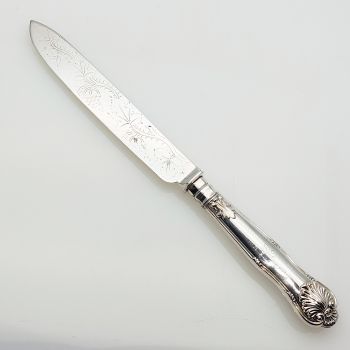 Initial 'c' Lovely Victoran Full Size Cake Knife - Silver Plated - Kings Husk (#61960) 1