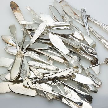 Bulk Lot Of 44x Butter Spreaders Silver Plated / Ns Antique & Vintage (#61991) 1