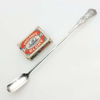 Long Kings Pattern Marrow Scoop - Silver Plated - Antique Holmes & Edwards (#99473) 1