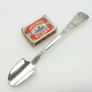 Venetian Pattern Stilton Cheese Scoop - Silver Plated - Antique (#99479) 1