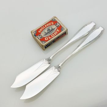 Wmf Jugendstil Butter Spreaders - Silver Plated - Antique (#99486) 1