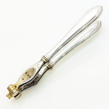 Lutz & Weiss 800 Silver Handled Nutcrackers Reed & Ribbon Antique (#99502) 1