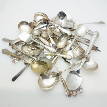 37x Jam Caddy Cream Sugar Spoons Ladles Etc Silver Plated Antique & Vintage (#99509) 1