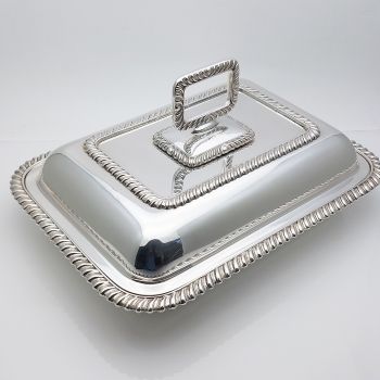 Silver Plated Double Entrée Serving Dish - Silver Plated - Deakin Sheffield (#99517) 1