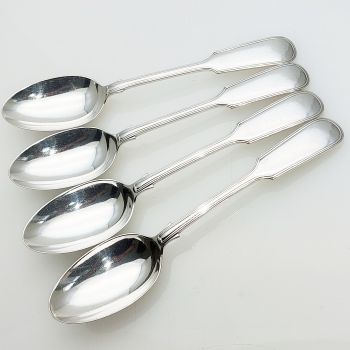 Fiddle Thread Elkington Set Of 4 Dessert Spoons Silver Plated Antique (#99532) 1