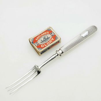 Gleaming Panel Reed Silver Plated Serving Fork Antique (#99545) 1